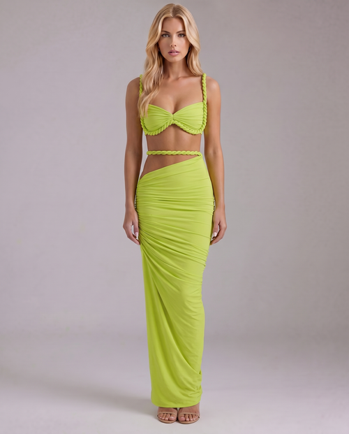 Zendeya Satin Slip Maxi Dress Green