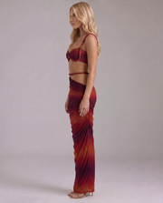Zendeya Satin Slip Maxi Dress Red view 3