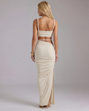 Zendeya Satin Slip Maxi Dress White view 4