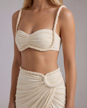 Zendeya Satin Slip Maxi Dress White view 5