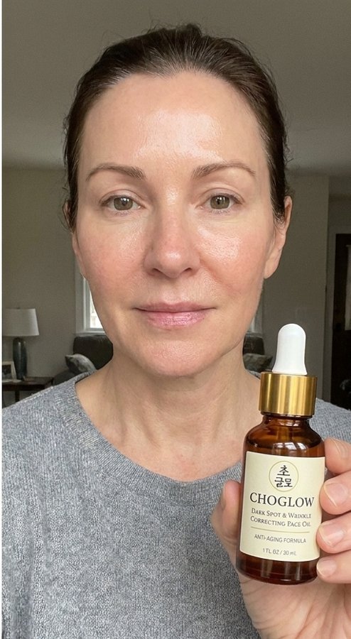 Choglow face oil real customer transformation