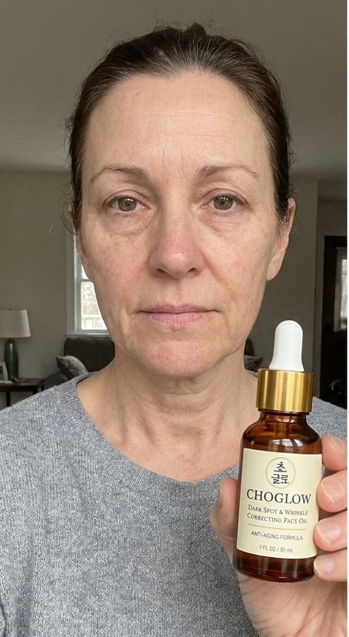 Choglow face oil real customer transformation