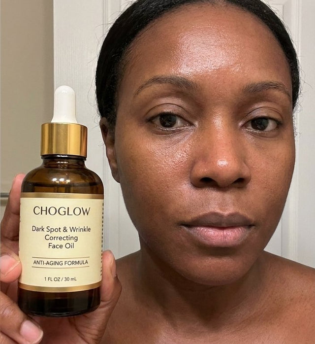 Choglow face oil real customer transformation