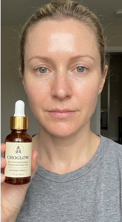 Choglow face oil real customer transformation
