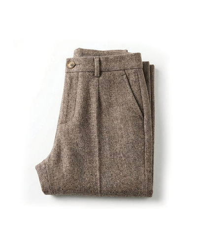 Harrow Herringbone Wool Trousers